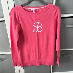 Pink Sweater with Embroidered b Initial
